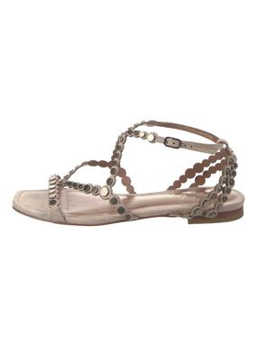 Lola Cruz Flat Caged Studded Strappy Women's Sandals in Blush Size 8.5 (39 EU)